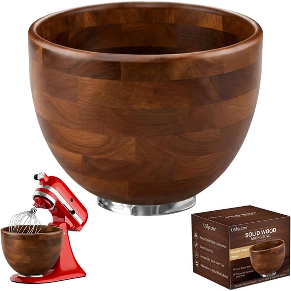 Acacia Wood Mixing Bowl for 4.5-5 Qt Tilt-Head Stand Mixers