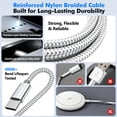 thumbnail image 3 of Atzeste 3-in-1 Fast Charging Cable 90W Charger, Type C/Lightning/Magnetic Multi Charge Dock with USB/Type C Input, Portable Designed for iWatch Series, iPhone 17-11, Car-4FT, 3 of 8