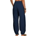 thumbnail image 4 of Sexy Dance Womens Plus Size Summer Linen Cotton Loose Pants Cropped Harem Beach Tapered Baggy Pants Summer Harem Ankle Trouser Pants, 4 of 4