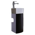 thumbnail image 6 of Myrtle Corner Wall Mount Bathroom Vanity Sink Dark Oak Cabinet Sink White Grade A Vitreous China 16.5" W w/Chrome Faucet Drain and Overflow Renovators Supply, 6 of 8