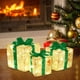 thumbnail image 4 of Caja de regalo iluminada navideña Wdftyju con lazo 3 uds decoraciones artísticas, 4 of 8