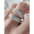thumbnail image 3 of Gems Jewels 2.40 Ctw Round Cut White Diamond Wedding Anniversary Curved Chevron Enhancer Guard Band Ring 14K White Gold Plated 925 Sterling Silver 925 Sterling Silver -5.5, 3 of 3