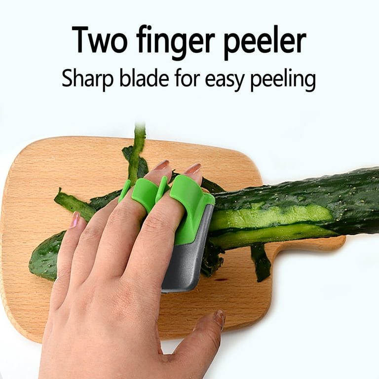 4 Pieces Finger Vegetable Peeler Palm Peeler Kitchen Fruit Potato Peeler  with Comfortable Rubber Finger Grip For Pumpkin Carrot Cucumber Potato