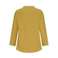 thumbnail image 5 of Idoravan Long Sleeve Shirts for Women Clearance Fashion Women Casual Cotton and Linen Long Sleeve V-Neck Solid Loose Tops Blouses, 5 of 6