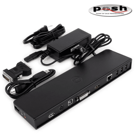 Dell D3000 SuperSpeed Docking Station - USB 3.0, HDMI, DVI, DisplayPort (MN: YWDN0)