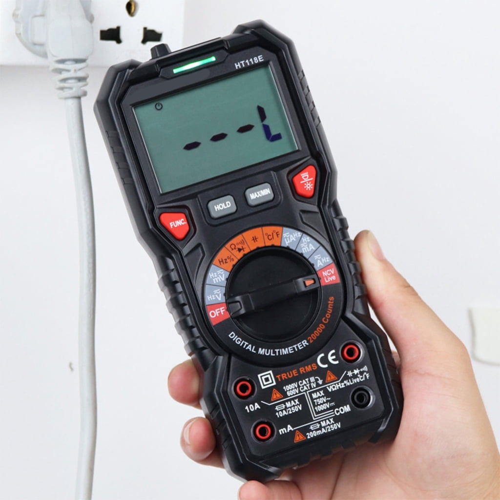 19999 Counts LCD Backlit Display Voltmeter with Flashlight HT118E Digital Multimeter Tester Measure NCV Diode