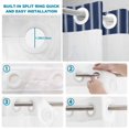 thumbnail image 4 of No Hook Shower Curtain, Navy Blue Striped Shower Curtains for Bathroom with See Through Top Window, Navy Blue White Farmhouse Stripes Waterproof & Washable Bath Curtain Stand Up Stall 36"x72", 4 of 9