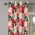 thumbnail image 3 of Ambesonne Floral Grommet Curtain, Circled Abstract, 50" x 54", Pink and Black, 3 of 6