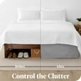thumbnail image 4 of Bare Home Double Brushed Bed Skirt - Premium 1800 Collection - 15-inch Drop - Full, Light Gray, 4 of 4