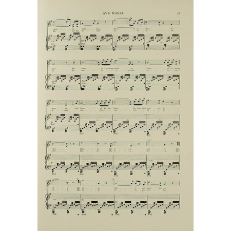 Music of the Modern World 1895 Ave Maria music 2 Canvas Art - Charles Gounod (18 x