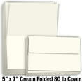 thumbnail image 2 of Hamilco Blank Greeting Cards and Envelopes 5x7 Folded Cream Card stock 80 lb Cover 100 Pack, 2 of 7