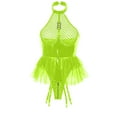 thumbnail image 4 of HUPOM Panties for Women Sexy Mid Waist Belt Jumpsuit Sleep Skirt on Clearance Green Size L, 4 of 5