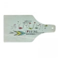 thumbnail image 1 of Saying Cutting Board, Autumn is Loading Phrase with Flowers Arrow Floral Elements Vintage Style Art, Tempered Glass Cutting and Serving Board, Wine Bottle Shape, Red Yellow Beige, by Ambesonne, 1 of 1