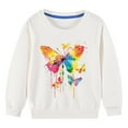 thumbnail image 4 of CLOISE White Hoodies for Girls Kids Boys Youth Long Sleeve Hooded Sweatshirt Tops Butterfly Casual Fashion Fall Winter Clothes 7-8T, 4 of 4