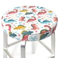 thumbnail image 3 of Fotbe Dinosaur Stool Covers Round,Waterproof Round Bar Stool Covers Bar Chair Covers Washable Stool Cushion Slipcover for 12-14 Inch Chair-12 inch, 3 of 7
