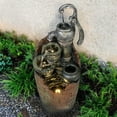 thumbnail image 3 of 32.6-inch High Water Pump Cascading Water Fountain with LED Lights - Outdoor Waterfall Feature for Garden and Patio Decorative, 3 of 10