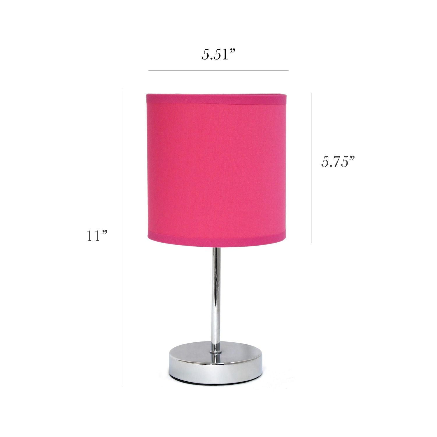 Simples Conceptions Mini lampe de table de base chromée avec abat-jour en tissu