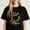 Black-1, variant on Pug Mom Printing T Shirt Sunflower Design Tee
