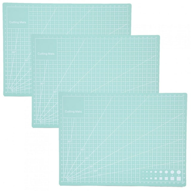 3 alfombrillas de corte A4, color verde menta, para modelos de papel, sellos de goma, grabado y escala.