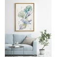 thumbnail image 1 of PixonSign Framed Canvas Print Wall Art Green & Teal Flower Line Art Floral Wilderness Illustrations Modern Art Glam Colorful Multicolor Pastel for Living Room, Bedroom, Office - 24"x36" Natural, 1 of 5