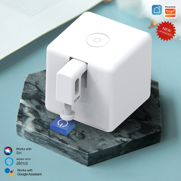 Smart Switch Button Pusher: Bluetooth Fingerbot Plus with Toolkit for Any  Buttons & Switches, Tuya App Control,No Wiring Switch Bot Button, Add a  Blutooth Hub Compatible with Alexa Google Home (White) 