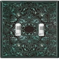 thumbnail image 1 of Metal Light Switch Plate Cover Black Teal French Victorian Frame FRA007, 1 of 13