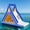 15 FT White & Blue & Yellow, variant on Jocisland 10L×2.6W×4H ft Inflatable Pontoon Water Slide with Climbing Handle, White & Blue, Outdoor Waterfall Slide for Adults & Kids