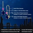 thumbnail image 2 of Gem Stone King 14K Yellow Gold Blue Sapphire and Pink Sapphire French Wire Dangle Earrings for Women (1.20 Cttw, Gemstone September Birthstone, Oval 6X4MM and Round 2.5MM), 2 of 6