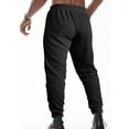 thumbnail image 3 of Mens Jogging Pants Casual Loose Waffle Joggers Sweatpants with Pockets Fall Elastic Waist Drawstring Pants M, Black, 3 of 7