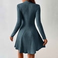 thumbnail image 4 of TrendOFT Sweater Dress for Women Long High Neck Ribbed Knit Oversized Pullover Winter Short Dress Blue L, 4 of 8