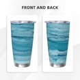 thumbnail image 3 of Fotbe Teal Turquoise Fluid Stripes Pattern 20 oz Tumbler Stainless Steel Vacuum Insulated Coffee Ice Cup Double Wall Travel Flask Leak-proof Coffee Cup-Straw Two-piece Set, 3 of 8