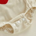 thumbnail image 5 of CAICJ98 My First Valentines Mom Day Baby Girl Outfit Heart Bubble Romper Cutest Little Valentines Newborn Overalls (6-12 Months,Beige), 5 of 7