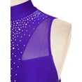 thumbnail image 5 of Haitryli Women Giltter Rhinestone Lyrical Dance Dress Split Hem Modern Contemporary Dancewear Purple S, 5 of 7