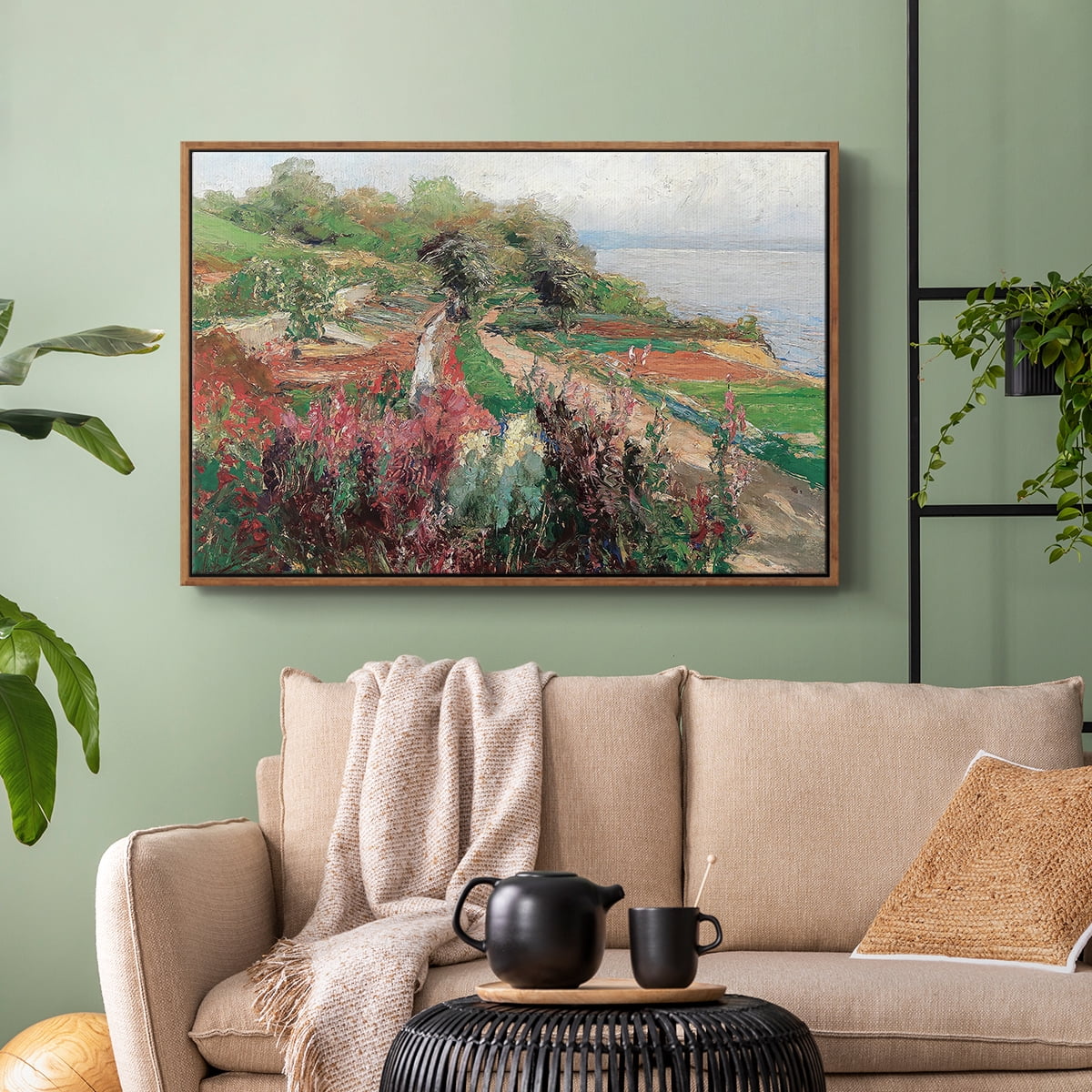 Vintage Landscape-CCXXXIX By Wexford Home Framed in Walnut Wood Gallery Wrapped Canvas 27 in. x 41 in.