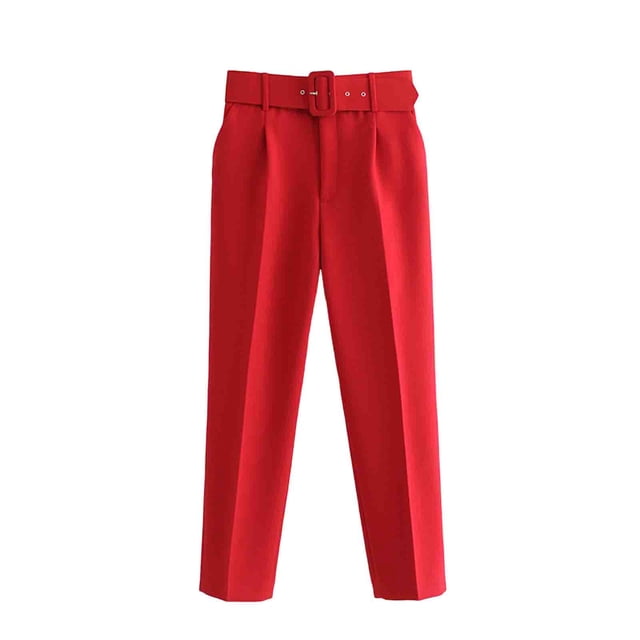 LLYwey Pantalons Longs pour Femmes Mode Décontractée Printemps Été Pantalons Longs de Survêtement Style H2345 Rouge TP
