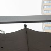 Outsunny 9'10 x 9'10 x 7'3.75 Gray Aluminum Pergola with Retractable Water-Resistant Shade Canopy