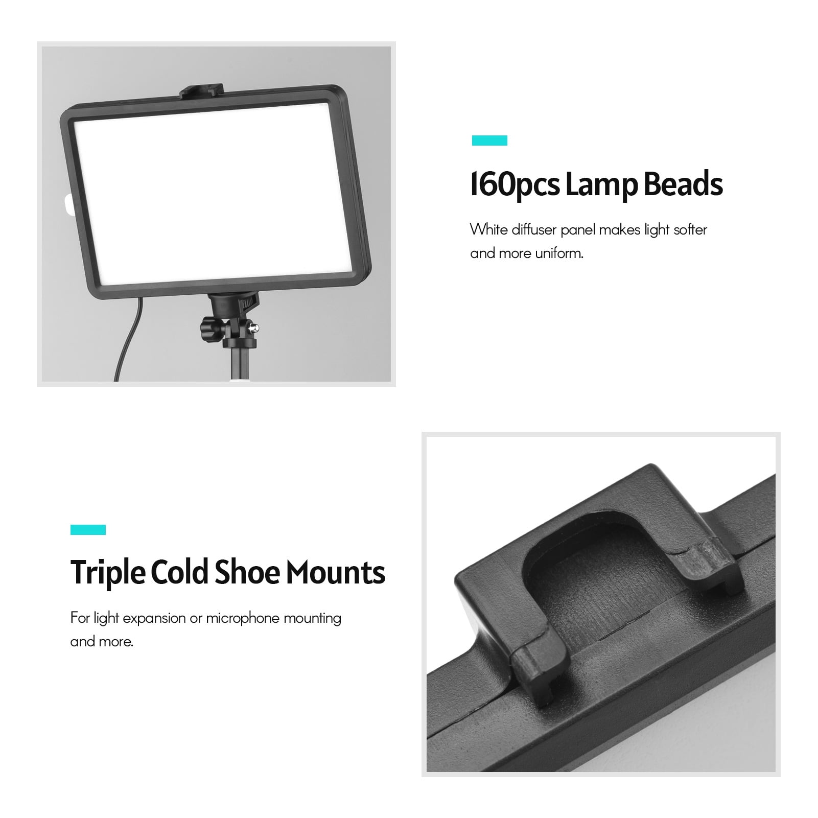 Photography Lamp,1 * 10 Usb Powered Conference Live Video Conference 7 Colors 3200k-5600k Colors 3200k-5600k 10 Usb Powered 1 Led Video 3200k-5600k 10 Usb Portable Video Kit Eryue Led Panel
