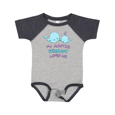 

Inktastic My Auntie Whale-y Loves Me Gift Baby Boy or Baby Girl Bodysuit
