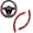 Red, variant on Carbon Fiber Steering Wheel Cover, 2- Set Anti-Skid Comfortable Grip Segmented Butterfly Design, Easy Snap- Installation Universal Fit 99% , Black