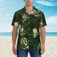 thumbnail image 5 of Uemuo Camouflage Skull Printed Regular Fit Short Sleeve Casual Hawaiian Shirt for Men,Aloha shirt,Tropical shirt,Floral print shirt,Vacation Beach shirt-X-Large, 5 of 9