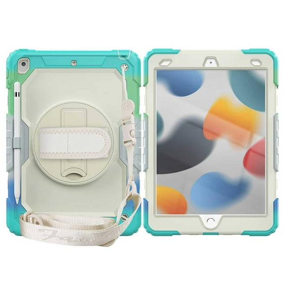 Funda TEKKU StrapB uso rudo para iPad 9 8 7 10.2 MultiAzul A2602 A2605 A2270 A2428 A2430 A2197