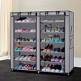thumbnail image 2 of Zimtown 6 Layers 12 Lattices Shoe Rack Shoe Shelf Shoe Cabinet Closet Storage Organizer Space Saving with Cover for Entryway Bedroom Living Room Dorm, Multiple Colors, 2 of 8