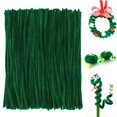 thumbnail image 1 of Limpiadores de tuberías, tallos de chenilla para manualidades, 100 piezas de suministros de manualidades navideñas para arte y manualidades creativas (verde oscuro), 1 of 5