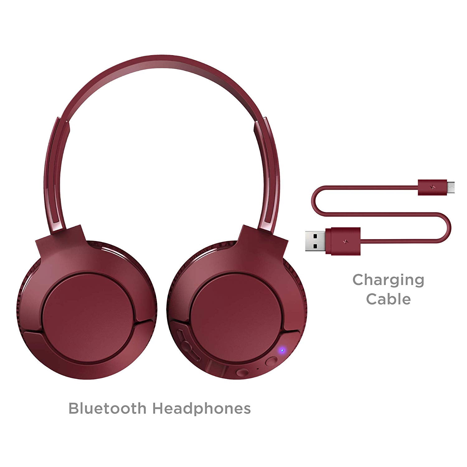 TCL Bluetooth Noise-Canceling Over-Ear Headphones, Burgundy Crush, MTRO200BTRD