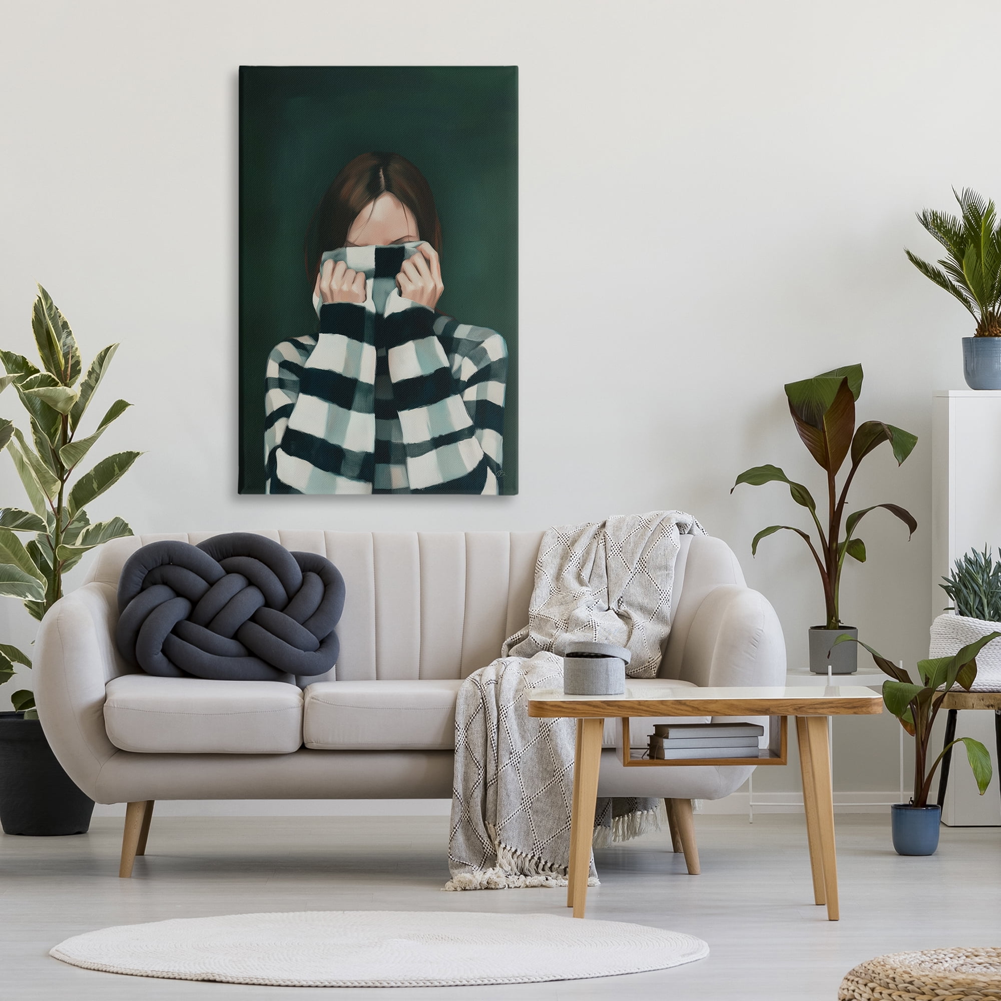 Stupell Industries Warmed Striped Sweater Portrait Canvas Wall Art, design by Ros Ruseva