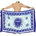 thumbnail image 5 of HAPPY BAY Men's Pareo Regular Surfing Dashiki Sarong Long Swim Beach Wrap One Size Sun, Blue Summer Vacation Aloha, 5 of 5