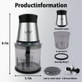 thumbnail image 2 of LAC LAICHY 4 Cup 2 Speed Food Processor Stainless Steel Blades Veggie Chopper for Kitchen Use Meal  Fruits Vegetables, Sliver, 2 of 6