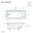 thumbnail image 5 of Voltaire 54" x 30" Acrylic Glossy White, Alcove, Integral Left-Hand Drain, Bathtub, 5 of 12