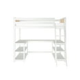 thumbnail image 4 of Scandinavian Twin Loft Bed with Wraparound Desk & Shelves, White/Blonde, 4 of 10