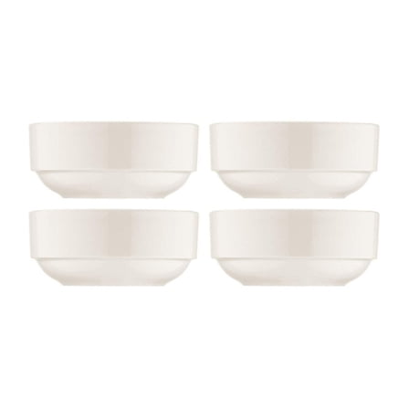 Banquet dia.4" h:1.75" 8 oz. Round Warm White Vitrified Bowl (Set of 4)